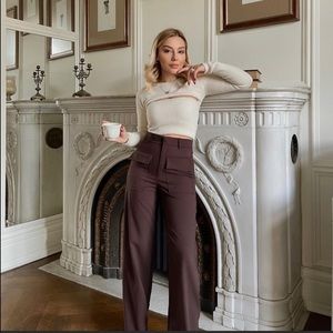Zara brown pocket trouser pants